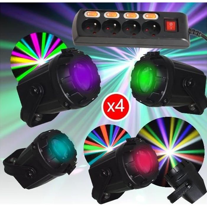 4 Jeux de lumière MOONFLOWER LED compact et puissant + 1 Dispatching LC406FR idéal petits et 4 Jeux de lumière MOONFLOWER LED compact et puissant + 1 Dispatching LC406FR idéal petits et