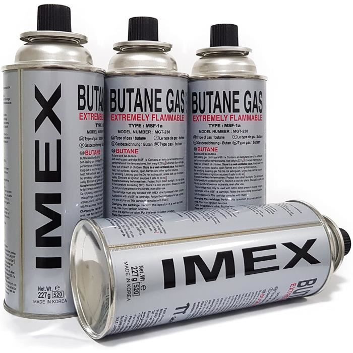 Cartouches De Gaz Butane NOLA - Lot De 4 X 227g Pour Réchaud Camping Et Chauffage