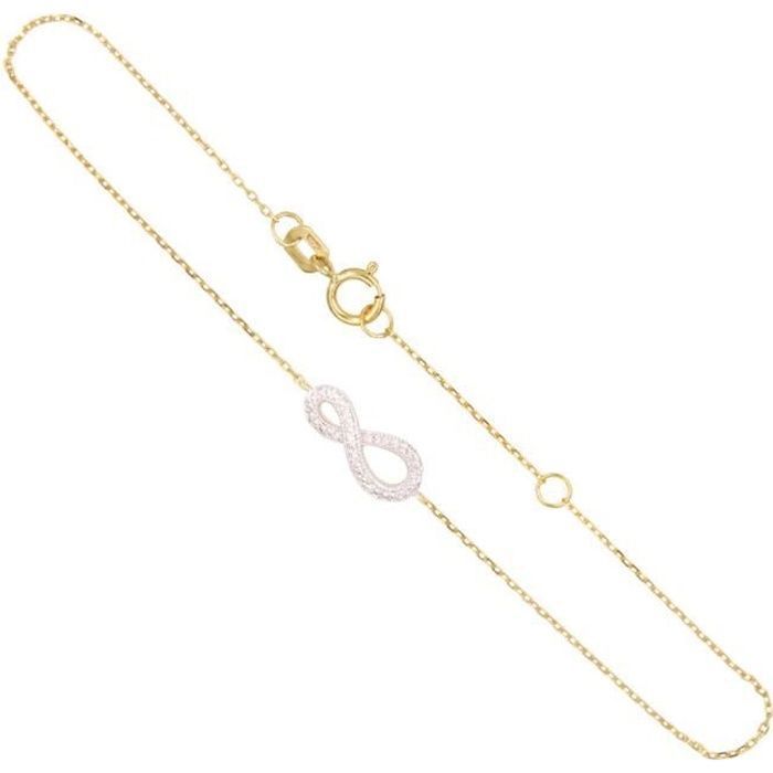 Bracelet Or Jaune et Diamants - Motif Infini Infinity - Femme - LATELIER DAZUR - Bracelet - Or Jaune - Diamant Bracelet Or Jaune et Diamants - Motif Infini Infinity - Femme - LATELIER DAZUR - Bracelet - Or Jaune - Diamant