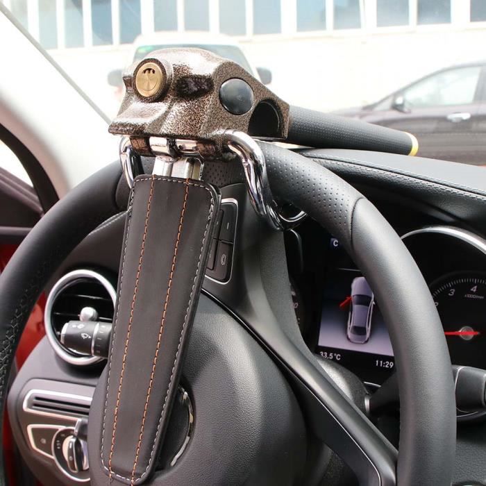Noir - Serrure de sécurité pour volant de voiture, airbag pliable, antivol,  brise la fenêtre, véhicule