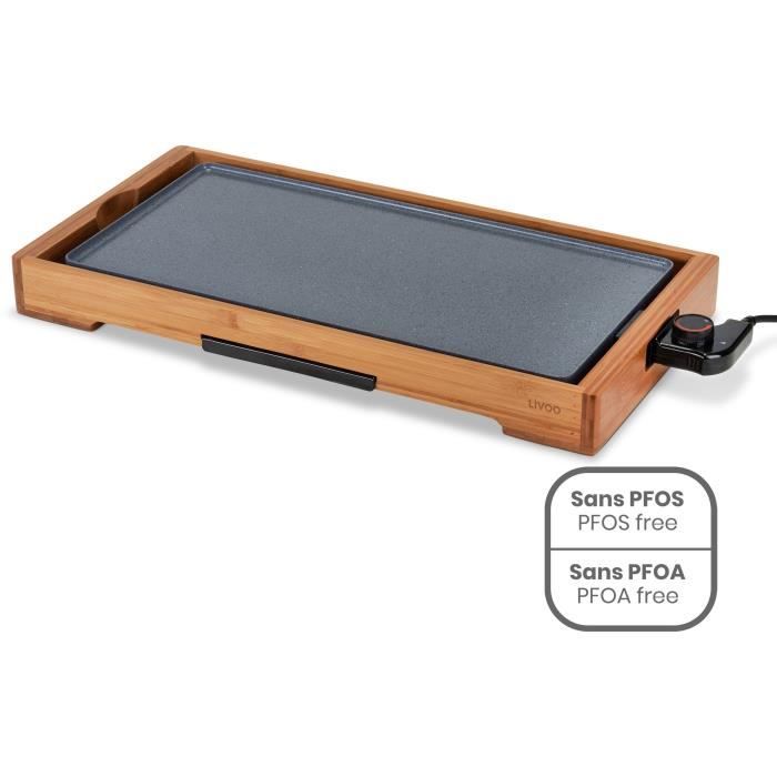 Plancha bambou revêtement céramique LIVOO DOC322 Plaque amovible en fonte d'aluminium Thermostat ajustable - vue 5