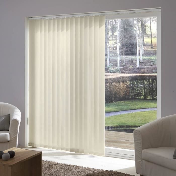 MADECOSTORE Kit complet store californien à lamelles verticales 127mm sans chaînette basse - Blanc - L250cm x H260cm | Leroy Merlin