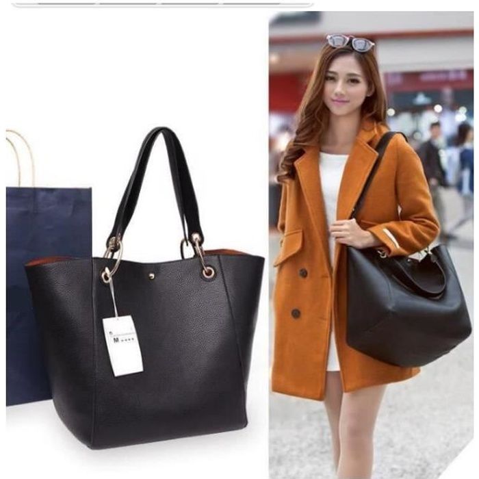 Sac à main femme cuir Sac portés épaule femme Sac bandoulière femme cuir Sac femme shopping Sac de cours fille sac lycéenne