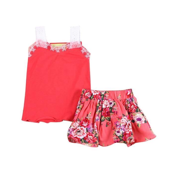 Vetements Et Accessoires Pour Bebe 2pcs Enfant Bebe Filles Vetements D Ete Debardeurs Pantalon Court Tenues Ensemble Vetements Pour Fille De 0 A 24 Mois