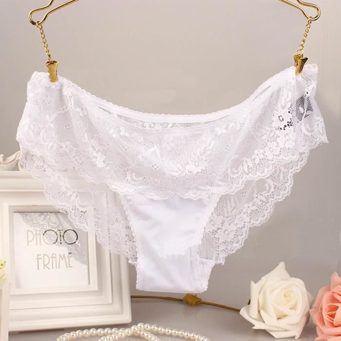Strings Femme En Coton Et Dentelle - Tanga Sexy Respirant - Taille Basse - Dos En T - Pack Multiples Couleurs