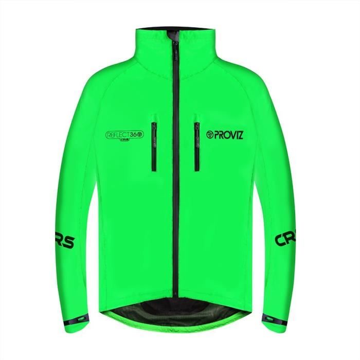 veste de cyclisme pour hommes - proviz - reflect360 crs - vert - imperméable - aérations intégrées