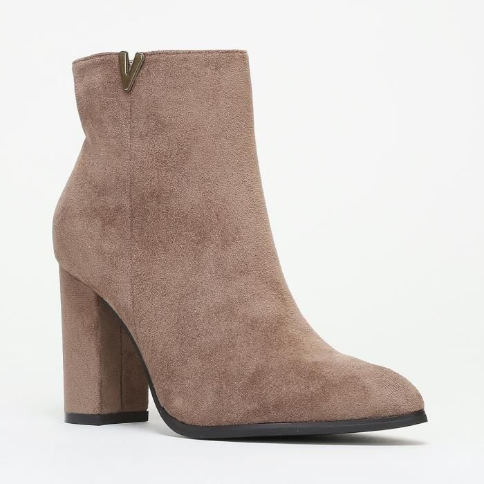 bottes taupe daim