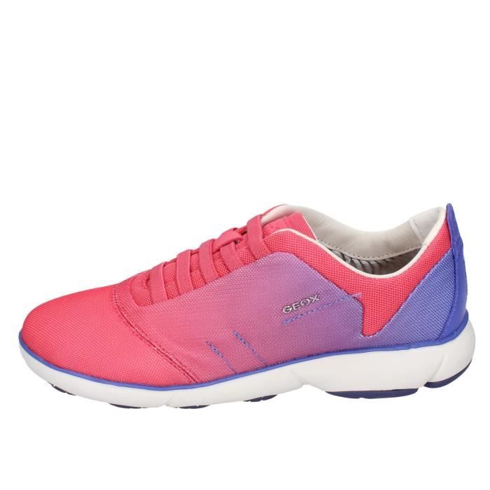 GEOX Baskets Sneakers Femme Rose Textile BE698 Rose Cdiscount
