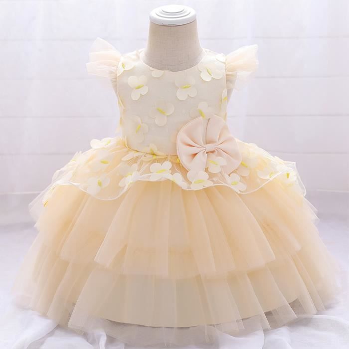Robe Princesse Tricotée Pour Fille 2-8 Ans - Manches Bouffantes, Col Rond, élégante Pour Soirée Ou Fête