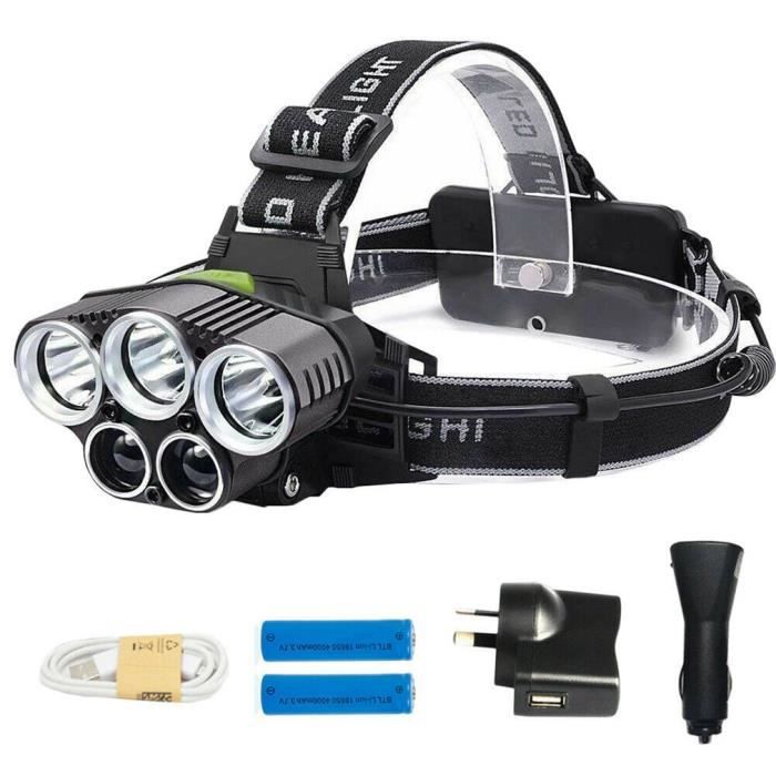 10/ principales 5000/ Lumens Ultra Lumineux 9/ LED Lampe frontale Head Light avec batterie rechargeable pour le camping chasse randonn/ée et activit/és de plein air Phare LED
