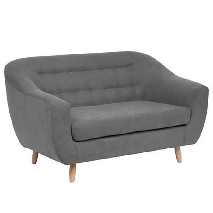 Canapé 2 places en bois de pin et panneau de particules coloris gris - Longueur 150 x Profondeur 82 x Hauteur 87 cm Canapé 2 places en bois de pin et panneau de particules coloris gris - Longueur 150 x Profondeur 82 x Hauteur 87 cm