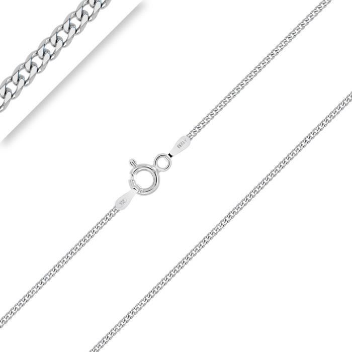 Collier Maille Gourmette Argent 925 Plaqué Or 18 Carats – Largeur 1,5mm – Pour Homme Et Femme – Fabriqué En Italie