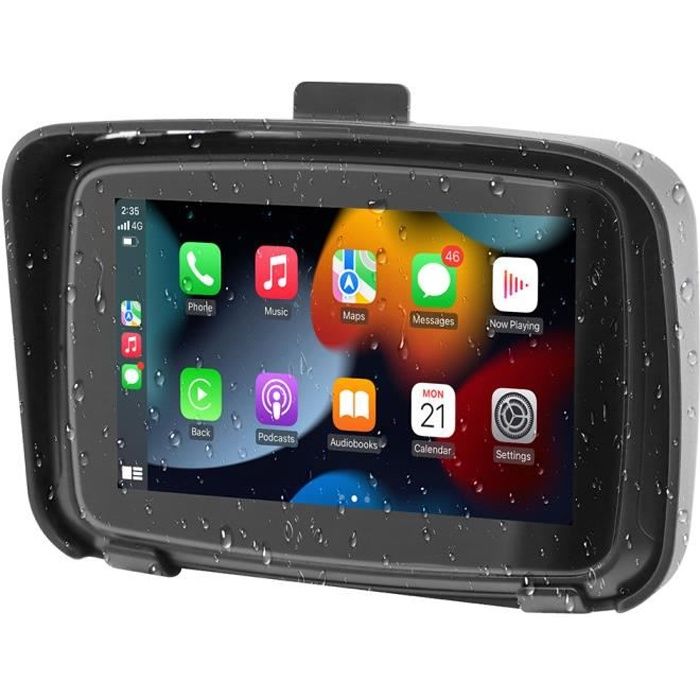 5 pouces tactile extérieur IPX7 étanche navigateur de moto Portable externe Support spécial CarPlay et Android Auto