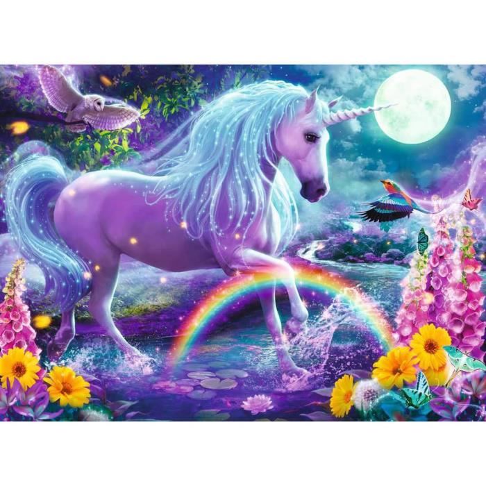 puzzle enfant 100 pièces xxl - licorne scintillante - ravensburger