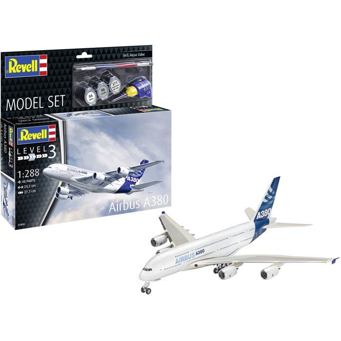 Maquette davion - REVELL - Model Set - Airbus A380 - Avec colle peintures et accessoires