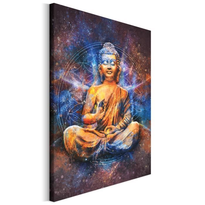 Décoration Murale Tableaux pour la Mur Taille: 30x40 cm Impression Artistique Bouddha Zen Orange Design Revolio Images sur Toile 