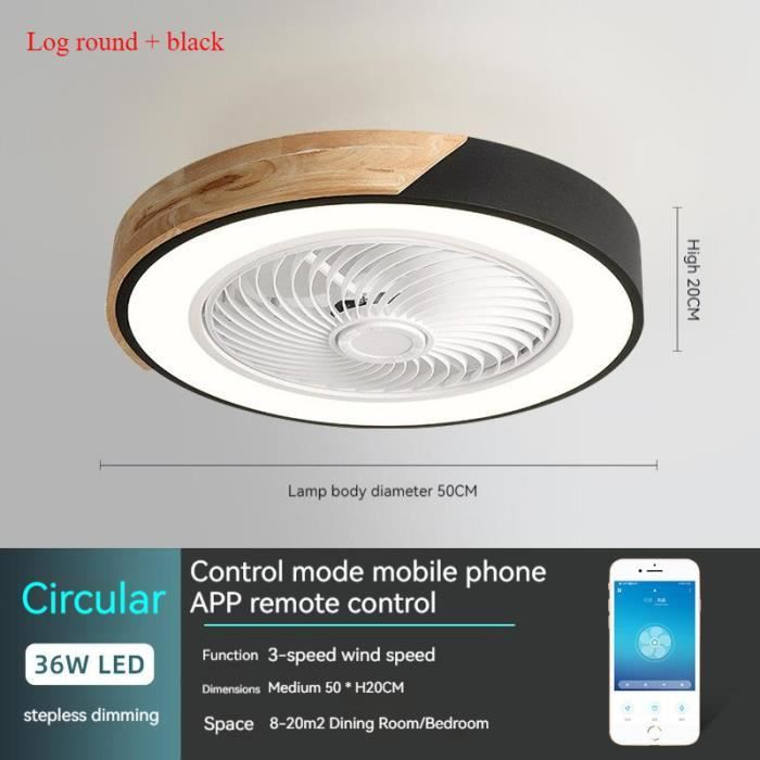Plafonnier LED Rond Plat Effet Bois - Diamètre 40 Ou 50cm, Lumière Réglable 3000K/4000K/6500K | Pour Salon, Chambre