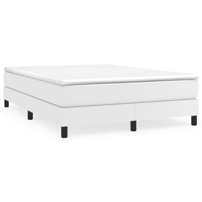 Sommier à ressorts - SALALIS - SP0397 - Similicuir blanc - 140x190 cm - 2 places