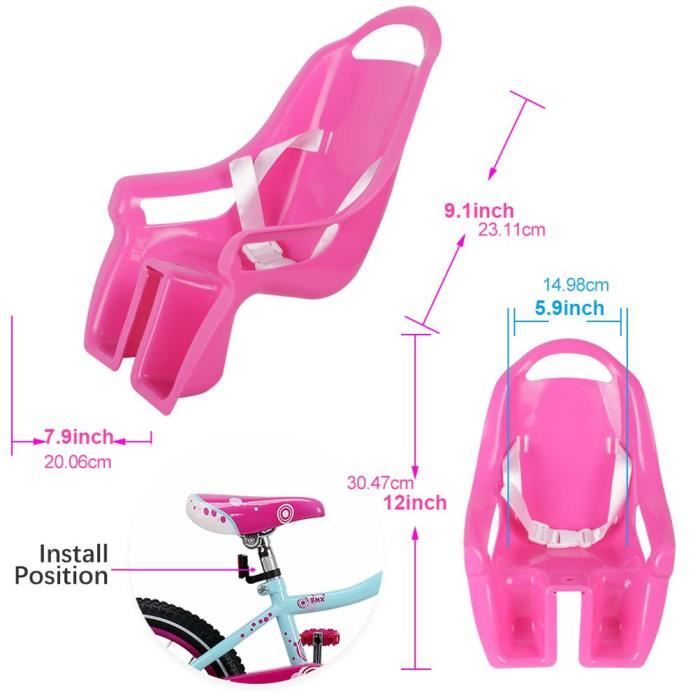 Accessoire de fixation de vélo de siège de poupée pour enfants - SALUTUYA - Rose - Plastique