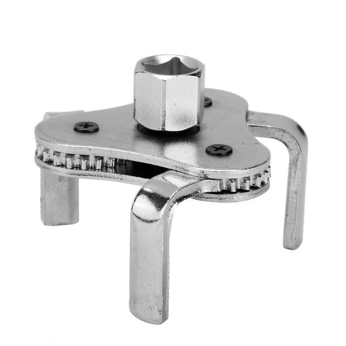 Clé à Filtre à Huile Universelle 3 Mâchoires - Diamètre 53 à 108 Mm - Adaptateur 1/2" - Pour Voiture, Moto - Alliage Aluminium