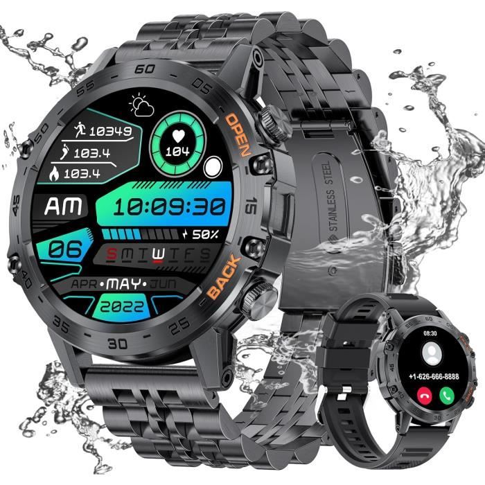 Montre Connectée Homme 1,43" AMOLED - Appels Bluetooth, IP68 étanche, 170+ Modes Sport, Suivi Santé - Compatible Android/iOS - 10