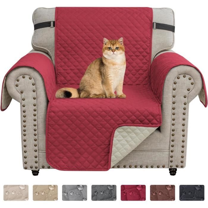 Housse Fauteuil 1 Place Imperméable Extensible - Housse Fauteuil Club Cabriolet Lavable (Argent)