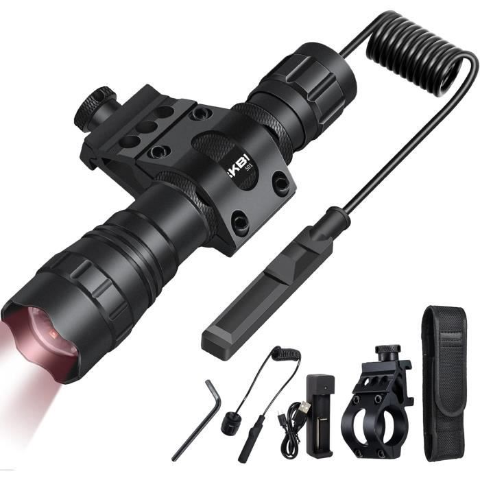 Lampe Torche Infrarouge IR 850 Nm 5W - Zoom, Rechargeable USB, Portée 400 M