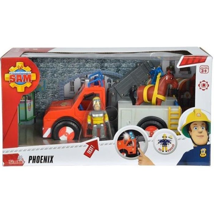 Simba Figurine véhicule d'urgence Phoenix Sam le pompier
