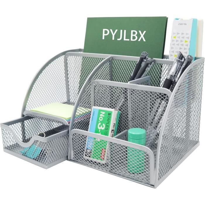 Range Telecommande Organiseur De Bureau Avec 4 Petits Tiroir Et 4 Compartiments, Boite De Petit Classeur