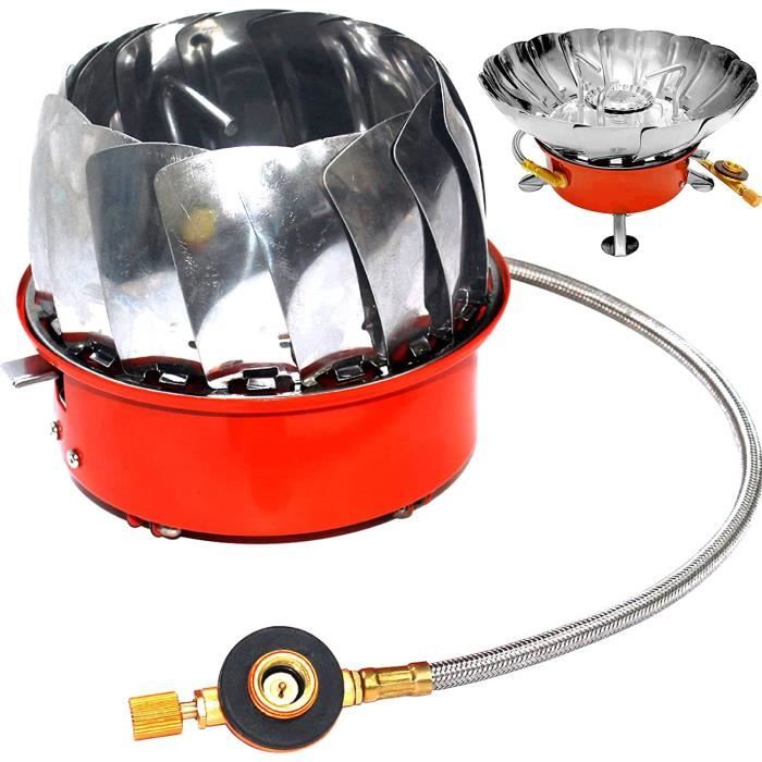 Réchaud à Gaz Pliable DUTTY En Alliage Aluminium - 10 Plaques Coupe-Vent - Pour Camping, Pique-nique