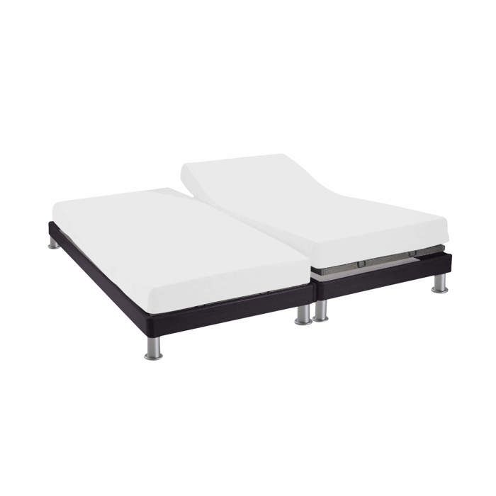 Drap housse pour lit articulé 2x80x200 blanc 100% coton Terre de Nuit