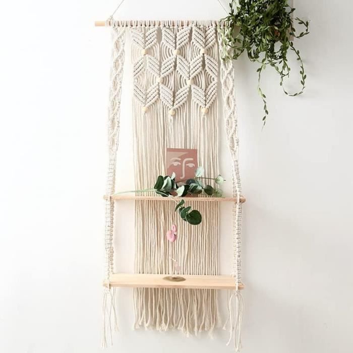 Panier Mural En Macramé – Décoration Bohème, Art De La Fibre, Fait Main