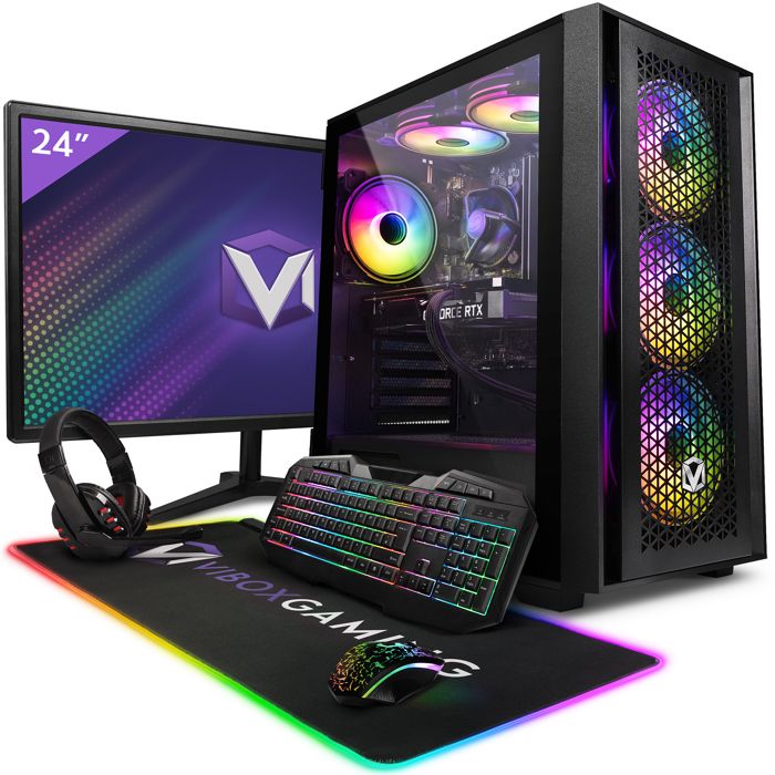 Vibox II-4 PC Gamer – 23 Écran – Intel i5 10400F – GTX 1650 4Go – 16Go RAM – 1To NVMe SSD – Win11 – WiFi