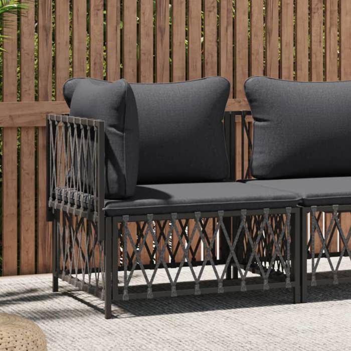 VIDAXL Canapé d'angle de jardin Tissu tissé