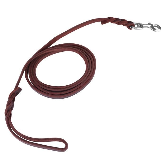 Laisse de dressage pour chien - VVIKIZY - Cuir - Marron foncé - Longueur 21m 16m 12m