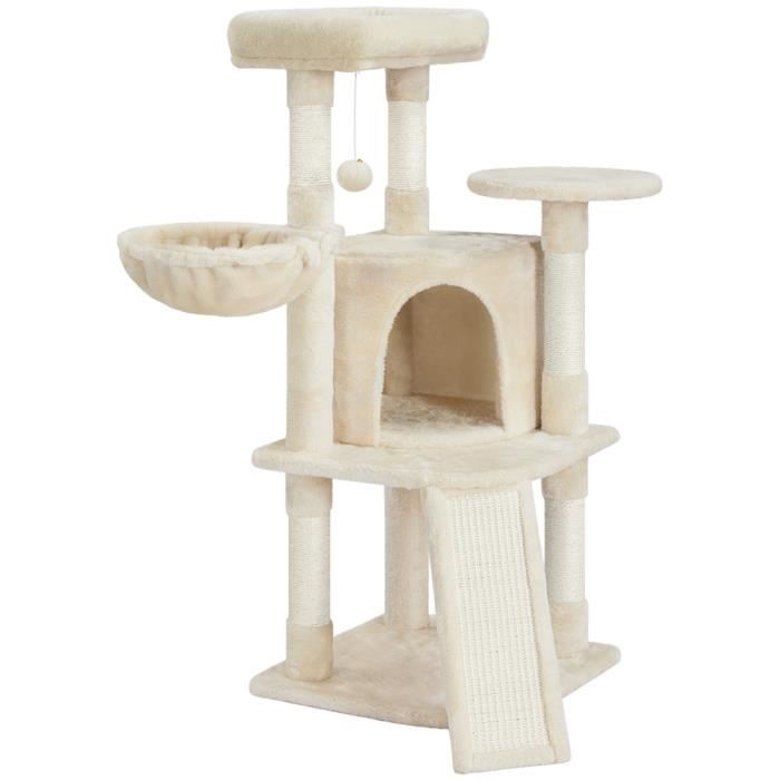 Comparer les prix de Arbre à Chat en Sisal Griffoir Grattoir Tour de Jeux pour Chat - YAHEETECH - Hauteur 107cm - Beige