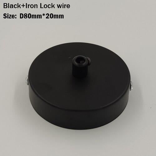 Plaque De Plafond Ronde En Fer Noir - Support Pour Lustre, Style Rétro, Installation Facile, Charge 10kg