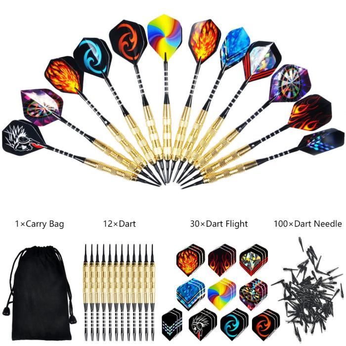 YOSOO Jeu de fléchettes en métal Lot de 18 Fléchettes Professionnelles YOSOO Jeu de fléchettes en métal Lot de 18 Fléchettes Professionnelles