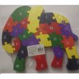 Puzzle 3D Bois Enfant - Modèle Éléphant - 26 Pièces - Chiffres et Lettres-1