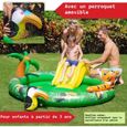 Piscine gonflable pour enfants toboggan de piscine - 182x165x62 cm piscine hors sol design Jungle- Parc aquatique-1