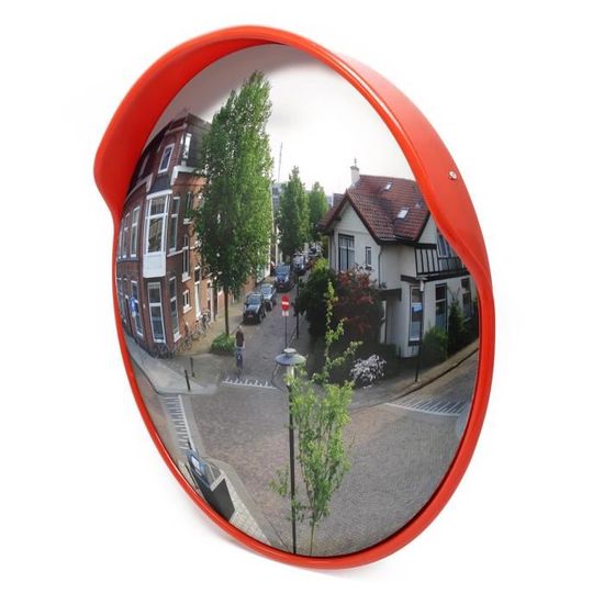 NEUFU Miroir convexe d'extérieur noir en plastique 30 cm - Cdiscount Maison