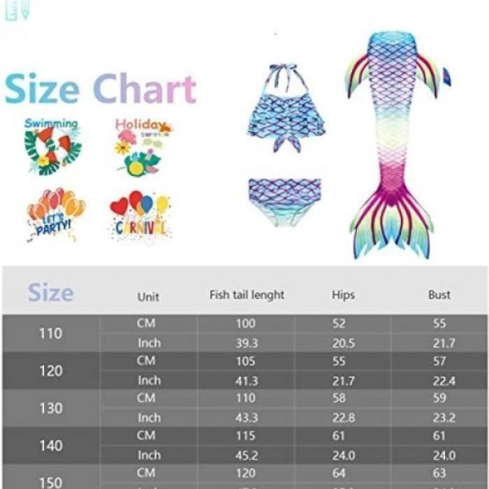 Costume De Sirène De Maillot De Bain Bikini Girls Avec Maillot De Bain