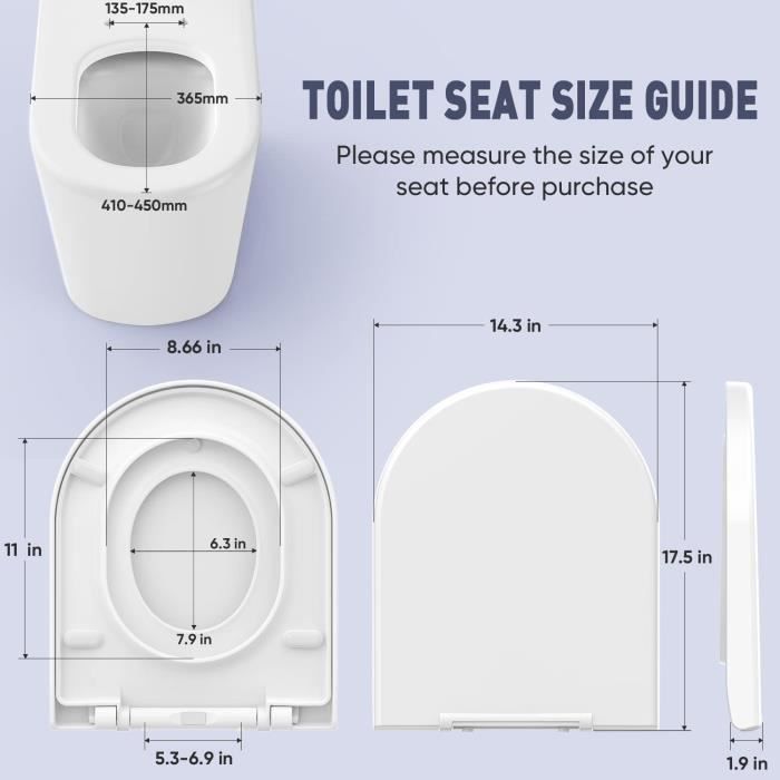 Abattant WC Familial, Lunette de Toilette avec Siège Enfant Magnétique,  Frein de Chute et Charnière Réglable, Abattant WC en Polyéthylène pour  Adultes