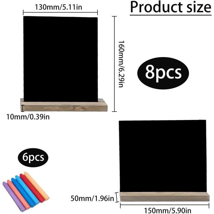 Lot De 10 Mini Tableaux Noirs En Bois Avec Support – Petites étiquettes Pour Plantes – Tableau à Message Pour Fête De Mariage, Décoration De Table (fleur