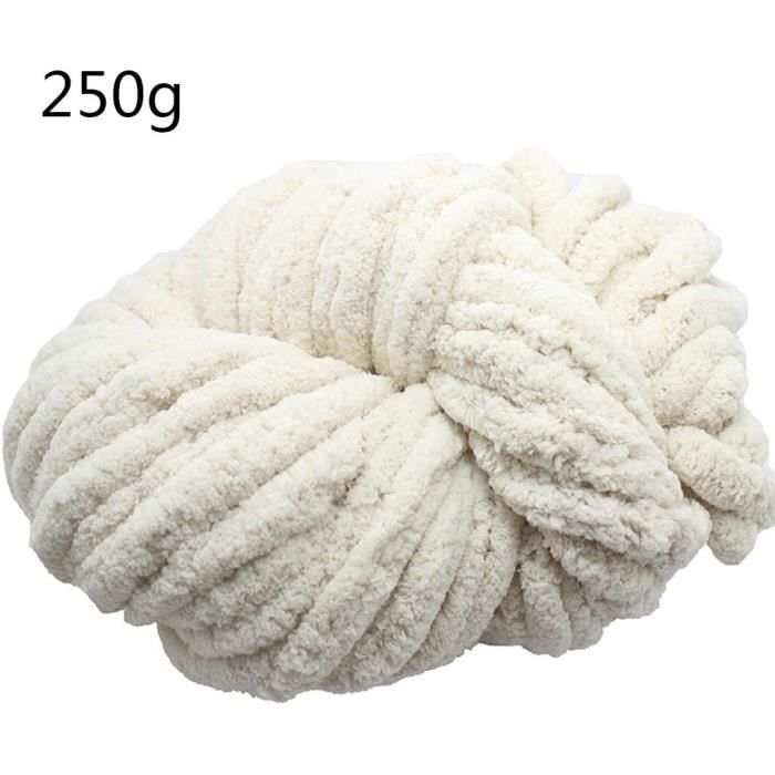 Pelote de laine chenille épaisse en velours, 250 g, pour crochet,  vêtements, écharpes, chapeaux, châle : : Maison