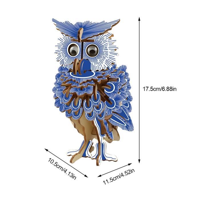 Puzzle animal en bois 3D jouet chouette modèle cadeau jouets éducatifs pour enfants 111558