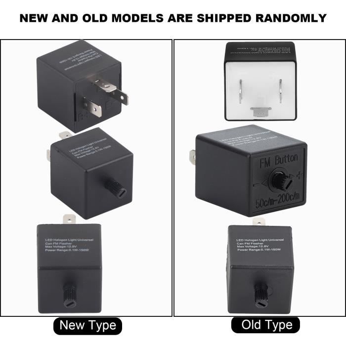 Relais De Clignotant à LED, Clignotant De Signal, Clignotant Rond à 3 Broches, Relais De Clignotant Pour GY6 50-250, Motos, Scooters, Cyclomoteurs, VTT