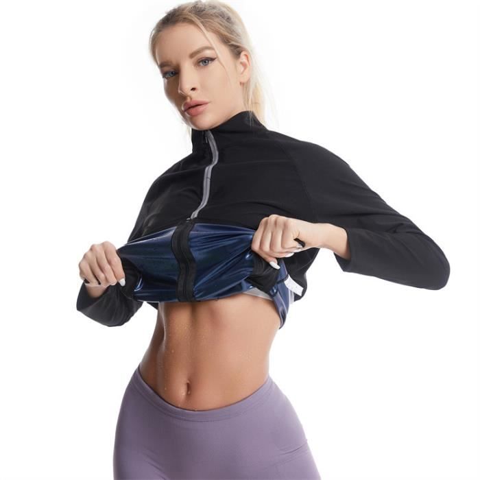 Combinaison De Sudation Pour Femme – Survêtement Longue Fermeture éclair, Fitness, Gym, Régime, Coupe-vent Et Imperméable - 14