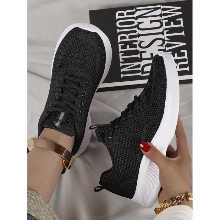 OOTDAY Chaussures Femme Sneakers Mode Casual Semelle Souple Noir et blanc Noir et blanc Cdiscount Chaussures