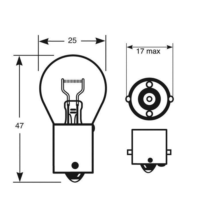 Ring Automotive Scc Ba15S Ampoule feu stop, clignotant, feu de recul ...